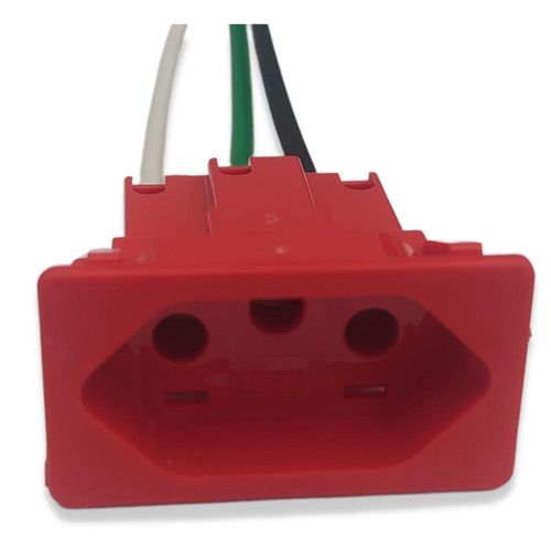 Tomada para Painel Plana 2P+T 20A com Rabicho B.Lux