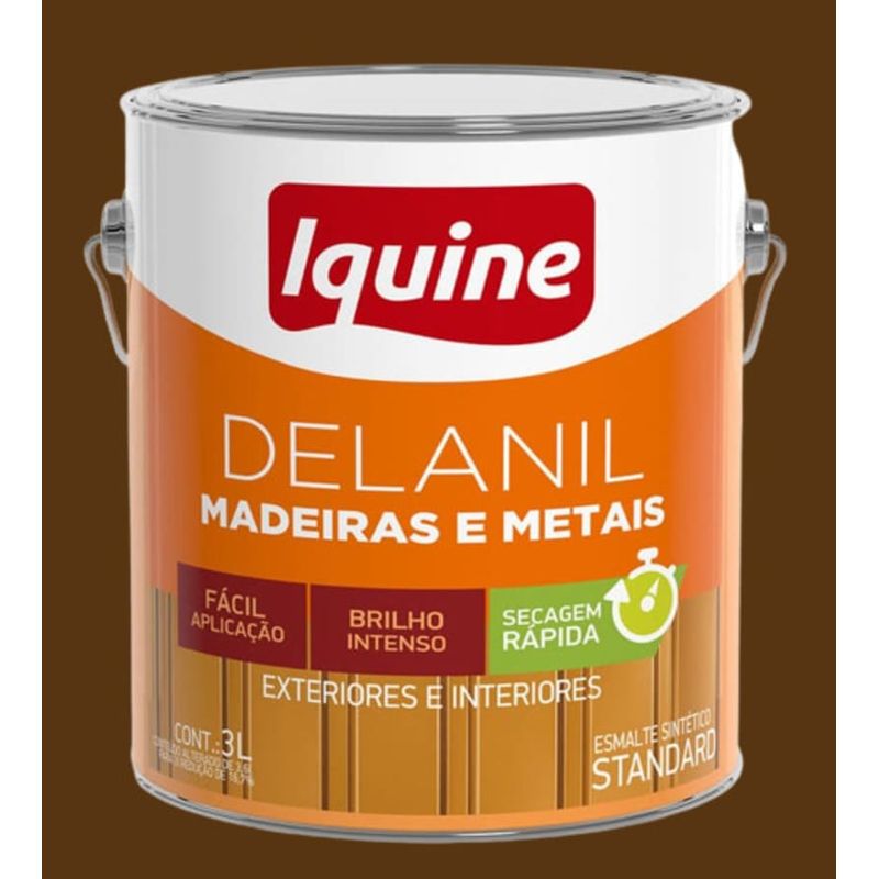 Esmalte Standard Sintético Alto Brilho Delanil Marrom Tabaco 3L