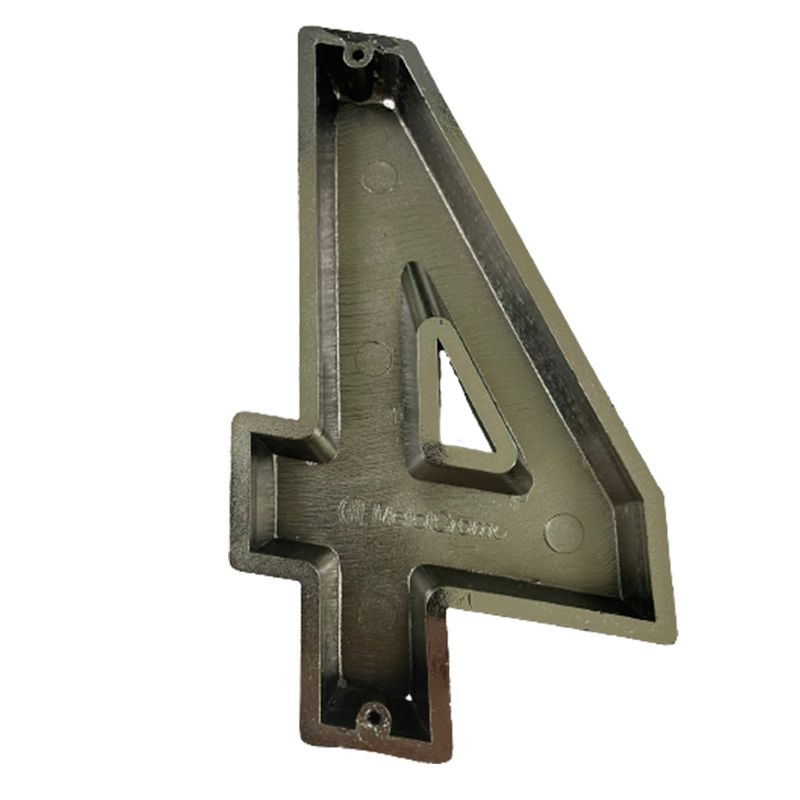 Número 4 Plástico Abs Cinza Cromado 14,8cm