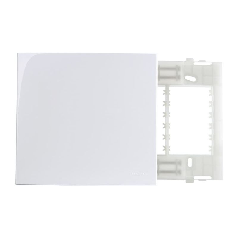 Placa Cega 4x4 com Suporte Branca Sleek