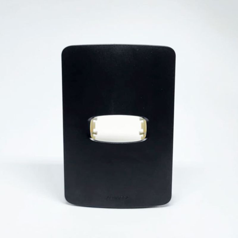 Placa 1 Posto 4x2 com Suporte Preta Gracia Maxx