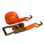 Cinta de Amarração com Catraca e Gancho J 50mmx9m até 3T Laranja