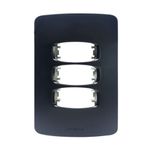 Placa 3 Postos 4x2 com Suporte Preta Gracia Maxx