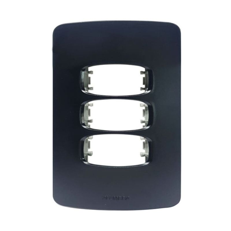 Placa 3 Postos 4x2 com Suporte Preta Gracia Maxx