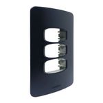 Placa 3 Postos 4x2 com Suporte Preta Gracia Maxx