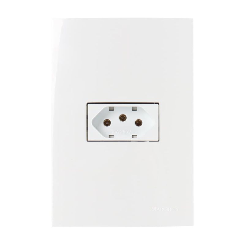 Conjunto Tomada 2P+T 10A/250V 4x2 Branco Sleek