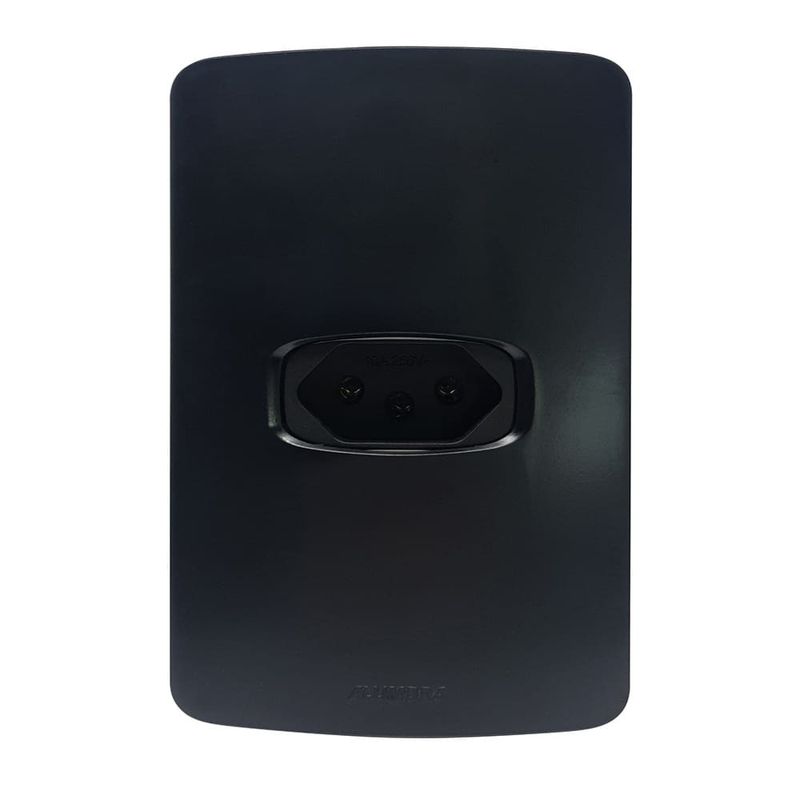 Conjunto Tomada 2P+T 10A/250V 4x2 Preto Gracia Maxx