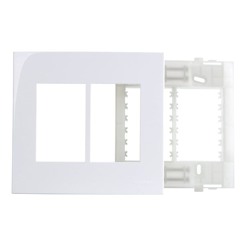 Placa 6 Postos 4x4 com Suporte Branca Sleek