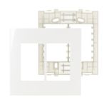 Placa 6 Postos 4x4 com Suporte Branca Sleek