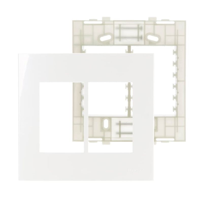 Placa 6 Postos 4x4 com Suporte Branca Sleek