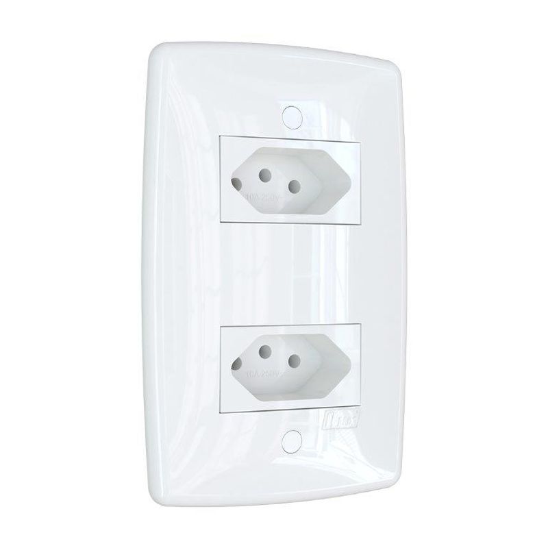Conjunto 2 Tomadas 2P+T 20A/250V 4x2 Branco Finesse+