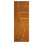 Folha de Porta Frisada Melamínica Colméia Cantareira Mogno 210x90cm