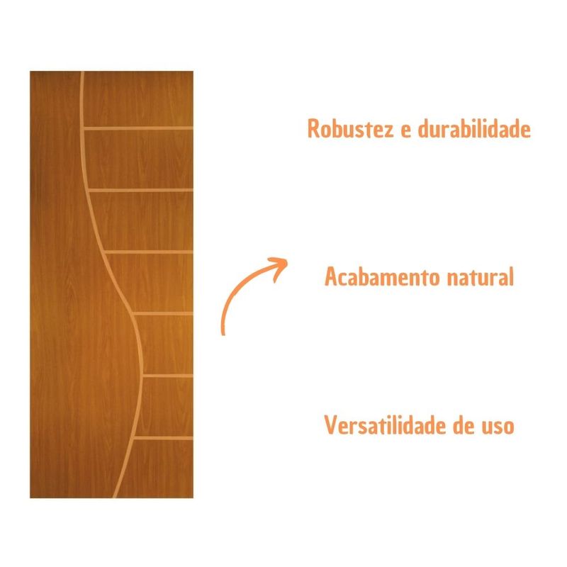 Folha de Porta Frisada Melamínica Colméia Cantareira Mogno 210x90cm