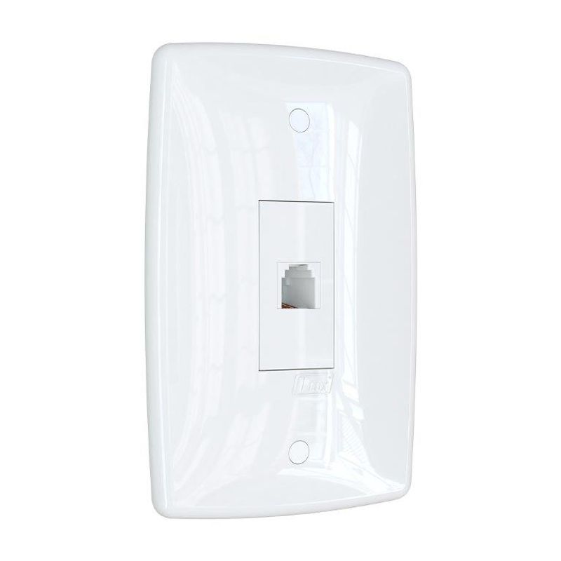 Conjunto para Telefone RJ11 4 Fios 4x2 Branco Finesse+