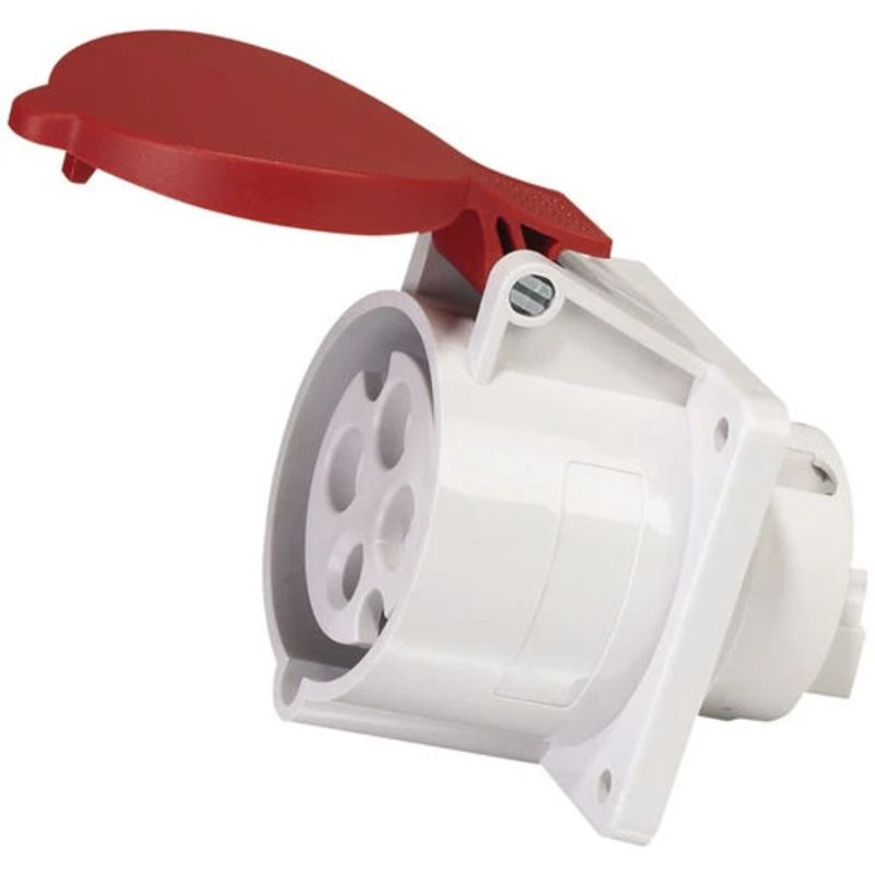 Tomada Industrial de Embutir 4 Pólos 32A 6H 380/440V TEW-32P4H6E53