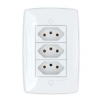 Conjunto 3 Tomadas 2P+T 20A/250V 4x2 Branco Finesse+