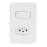 Conjunto Interruptor Simples + Tomada 2P+T 10A 4x2 Branco Gracia
