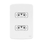 Conjunto 2 Tomadas 2P+T 10A/250V 4x2 Branco Composé