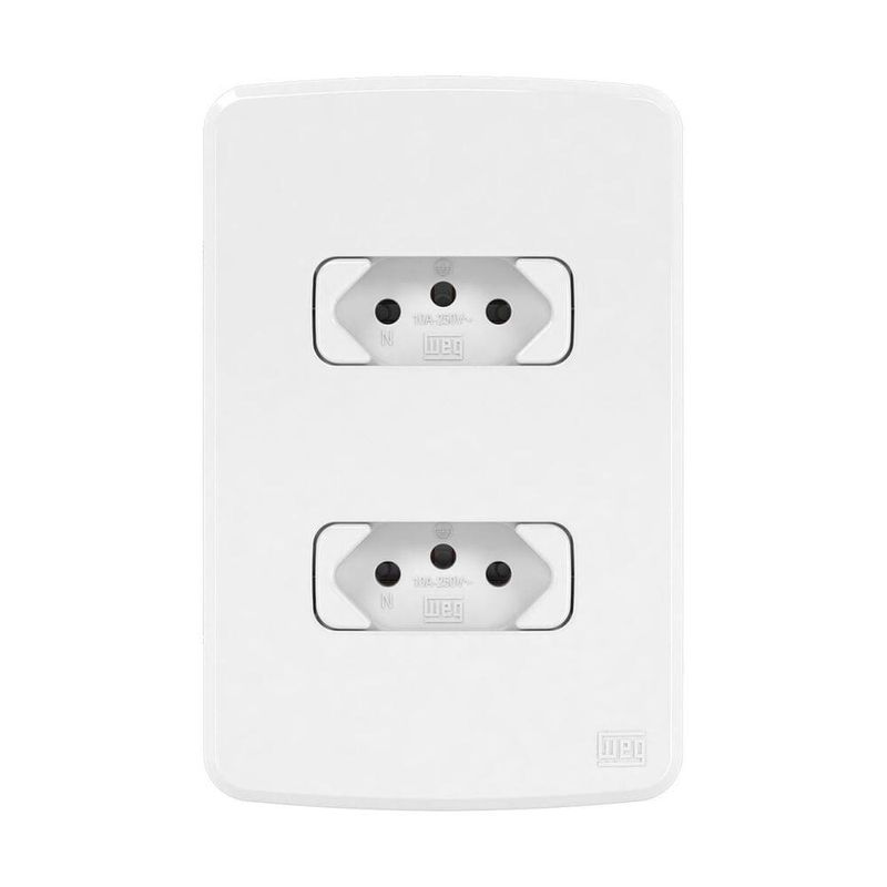 Conjunto 2 Tomadas 2P+T 10A/250V 4x2 Branco Composé