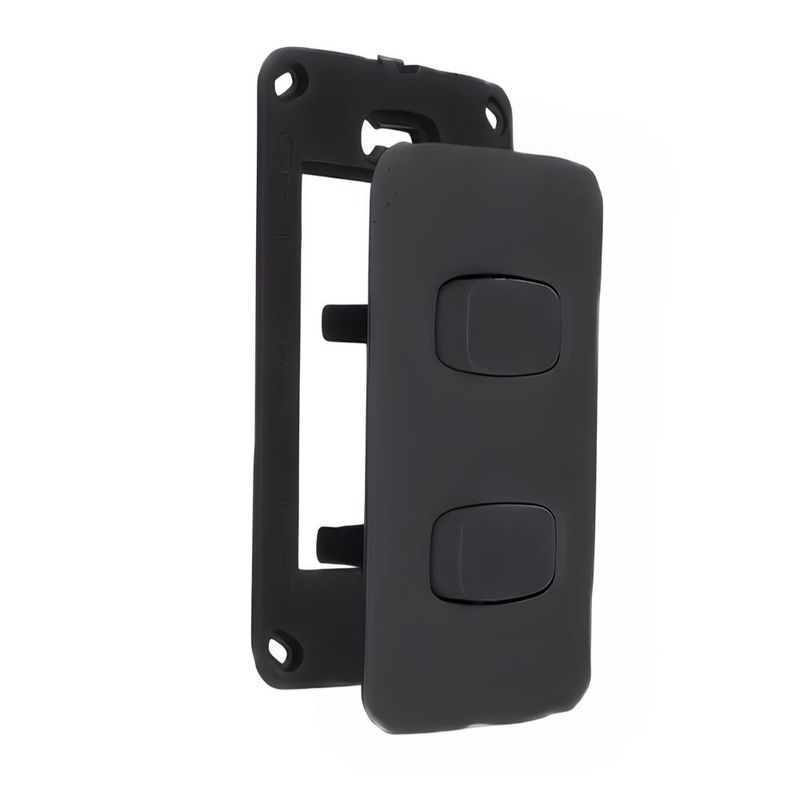 Conjunto 2 Interruptores Simples 10A/250V 4x2 Preto Gracia Maxx