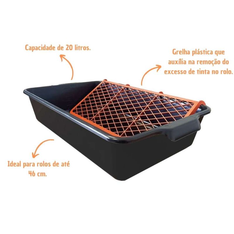 Bandeja Grande para Pintura 2846 Preta 46cm Compel