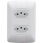Conjunto 2 Tomadas 2P+T 10A/250V 4x2 Branco Aria