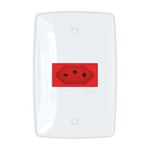 Conjunto Tomada 2P+T 20A/250V 4x2 Vermelha Finesse+