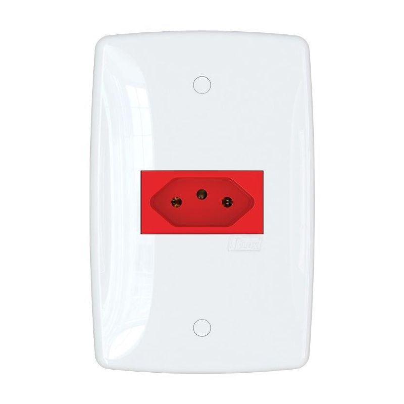 Conjunto Tomada 2P+T 20A/250V 4x2 Vermelha Finesse+