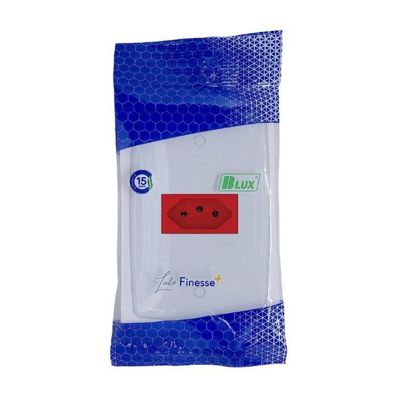 Conjunto Tomada 2P+T 20A/250V 4x2 Vermelha Finesse+