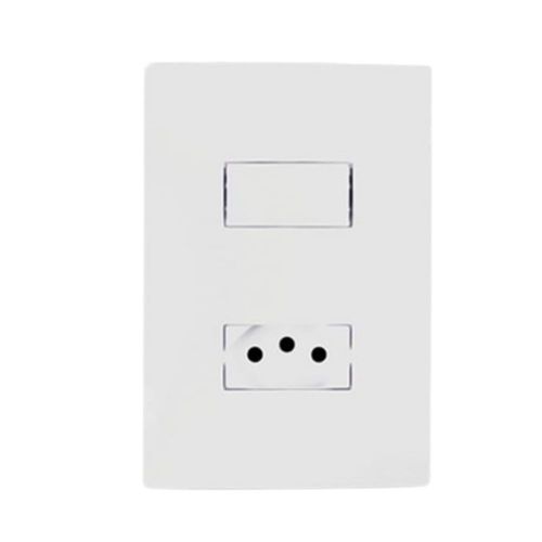 Conjunto Interruptor Simples + Tomada 2P+T 10A 4x2 Branco i9
