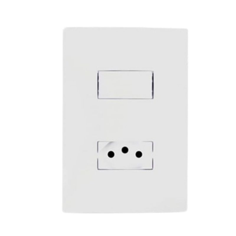 Conjunto Interruptor Simples + Tomada 2P+T 10A 4x2 Branco i9