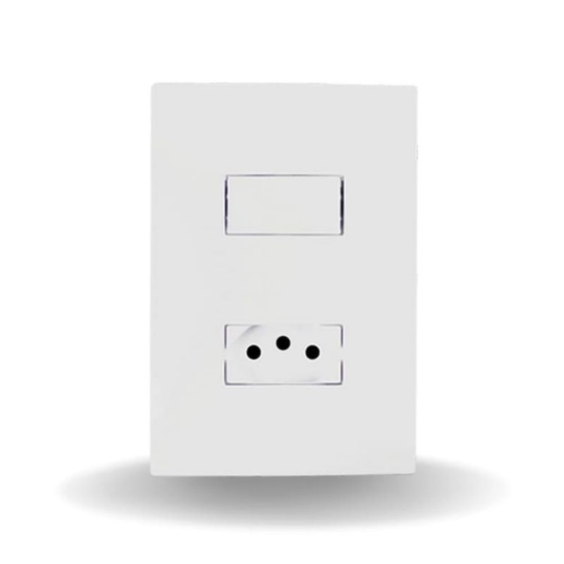 Conjunto Interruptor Simples + Tomada 2P+T 10A 4x2 Branco i9