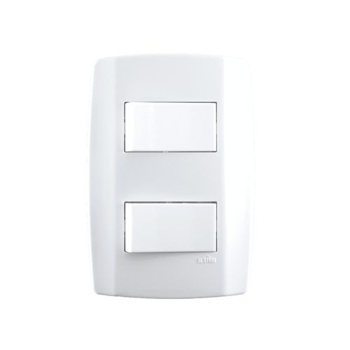 Conjunto 2 Interruptores Simples 10A/250V 4x2 Branco Slim