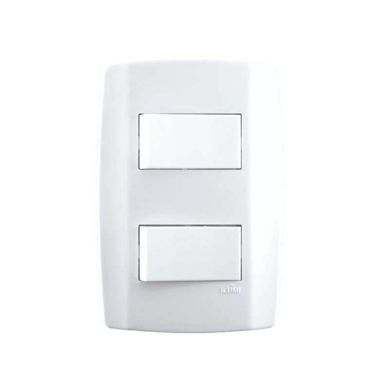 Conjunto 2 Interruptores Simples 10A/250V 4x2 Branco Slim