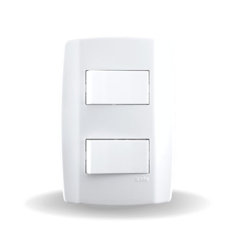 Conjunto 2 Interruptores Simples 10A/250V 4x2 Branco Slim