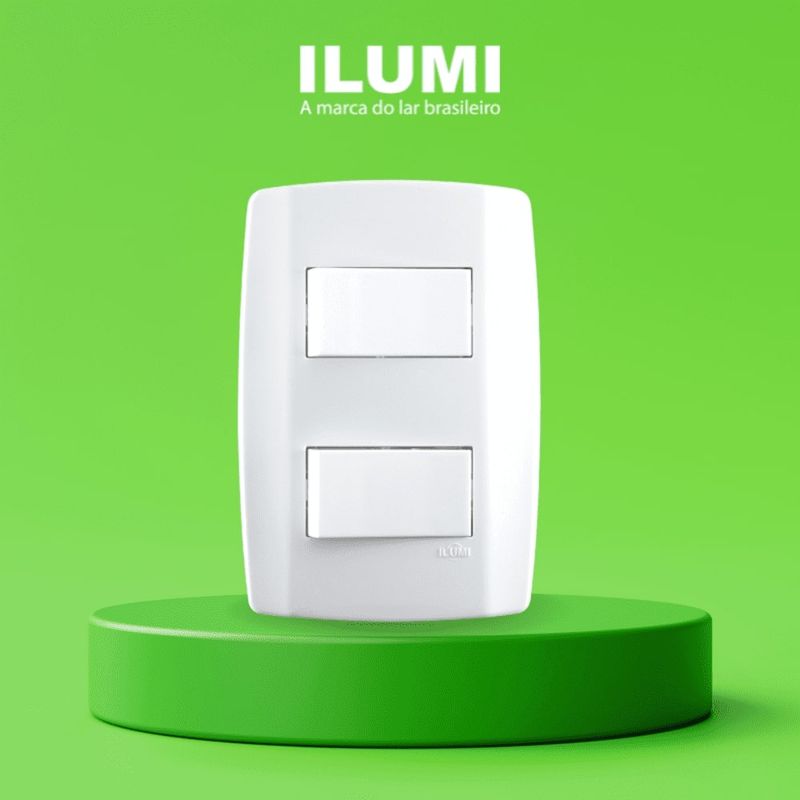 Conjunto 2 Interruptores Simples 10A/250V 4x2 Branco Slim