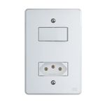 Conjunto Interruptor Simples + Tomada 2P+T 10A 4x2 Branco Equille