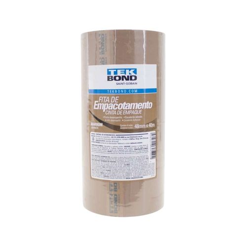 Fita de Empacotamento Marrom 48mmx45m com 4 Rolos Tekbond
