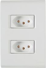 Conjunto 2 Tomadas 2P+T 10A/250V 4x2 Branco Liz