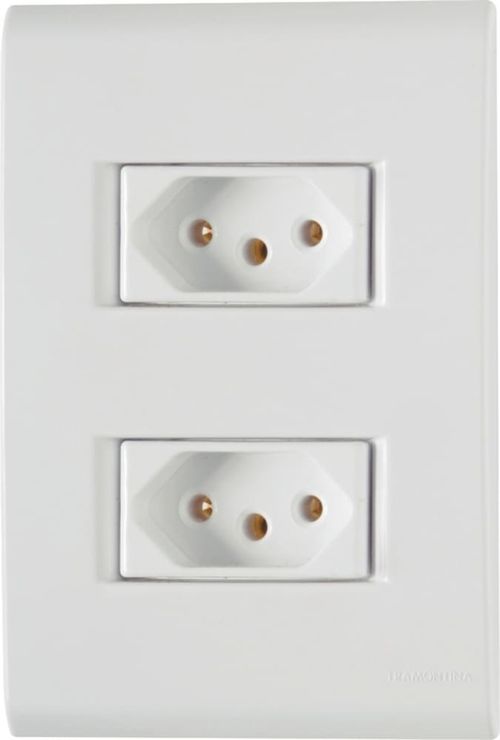 Conjunto 2 Tomadas 2P+T 10A/250V 4x2 Branco Liz