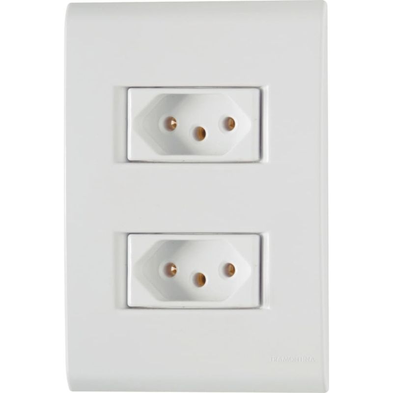 Conjunto 2 Tomadas 2P+T 10A/250V 4x2 Branco Liz