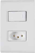 Conjunto Interruptor Simples + Tomada 2P+T 10A 4x2 Branco Liz