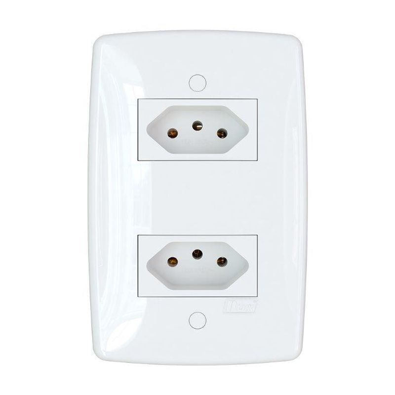 Conjunto 2 Tomadas 2P+T 10A/250V 4x2 Branco Finesse+