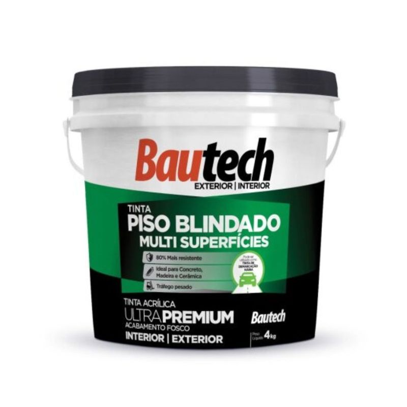 Tinta Premium Acrílica Fosco Piso Blindado Azul 4KG Bautech