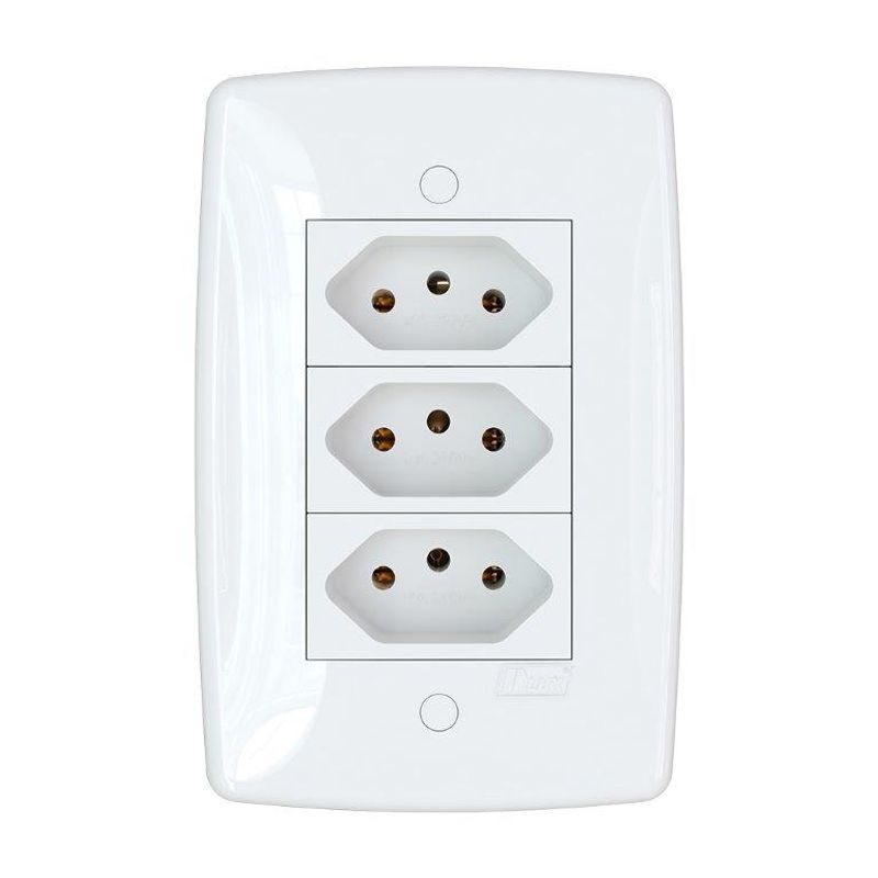 Conjunto 3 Tomadas 2P+T 10A/250V 4x2 Branco Finesse+