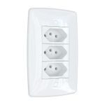 Conjunto 3 Tomadas 2P+T 10A/250V 4x2 Branco Finesse+