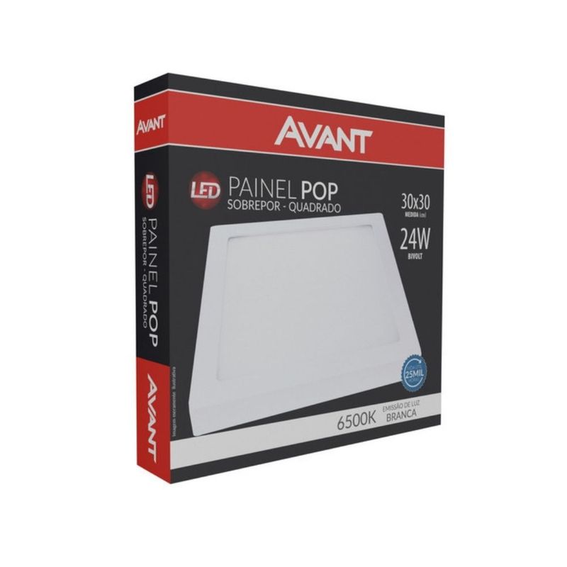 Painel de LED Sobrepor Pop 24W 30x30cm 1680 Lúmens Luz Branca