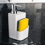 Dispenser para Cozinha Detergente e Bucha Branco 650ml