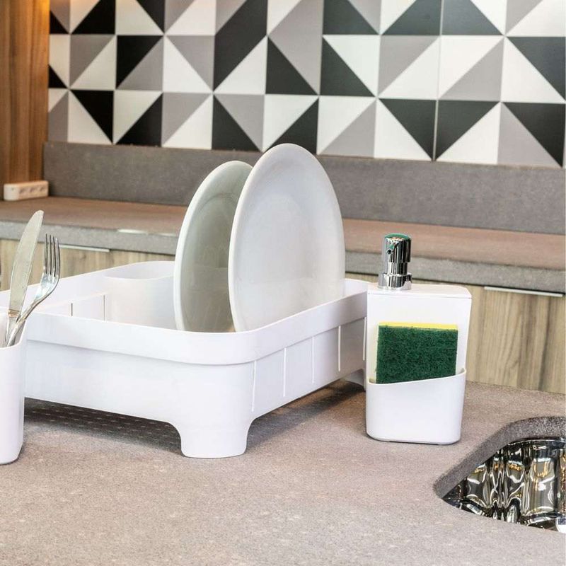 Dispenser para Cozinha Detergente e Bucha Branco 650ml