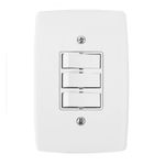 Conjunto 3 Interruptores Paralelos 6A/250V 4x2 Branco Finesse